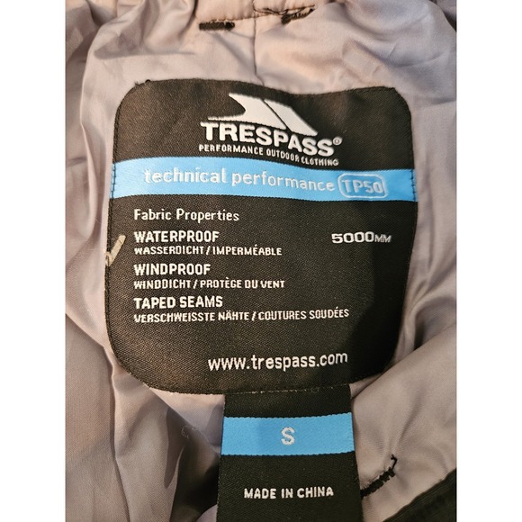 Trespass Black Insulated Snow Pants | Bibs, Waterproof & Windproof, TP50 Tech - Picture 3 of 12